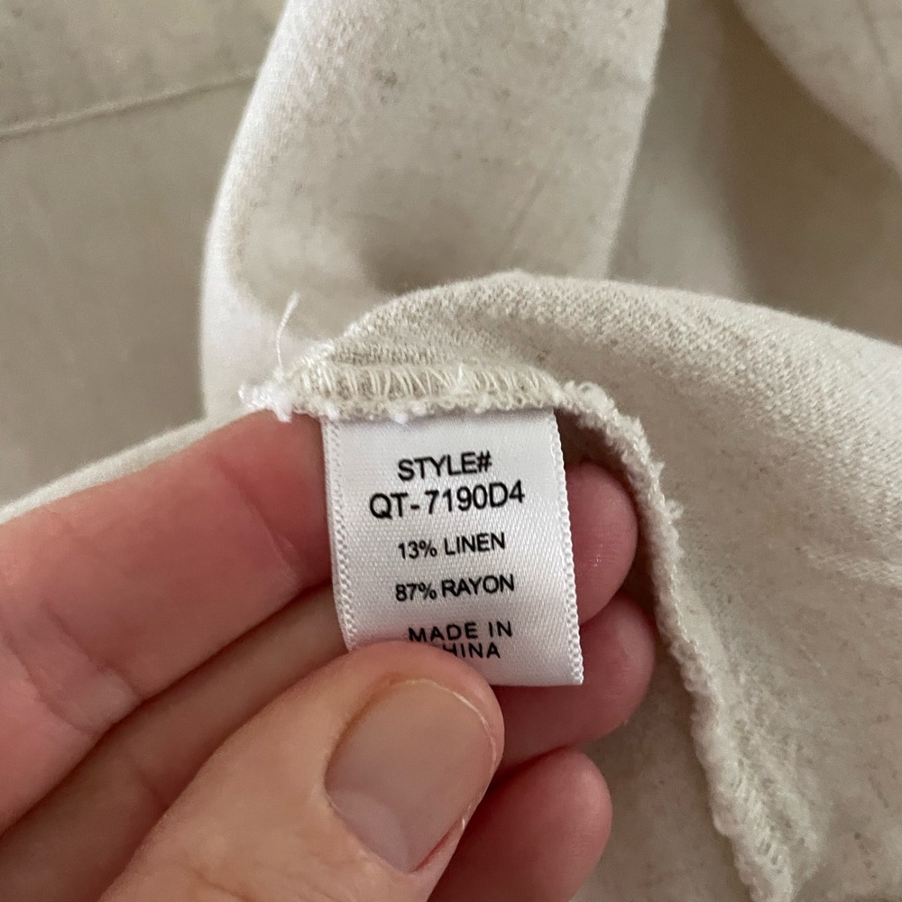 Zenana Outfitters Natural Beige Linen & Rayon Top - Picture 3 of 4